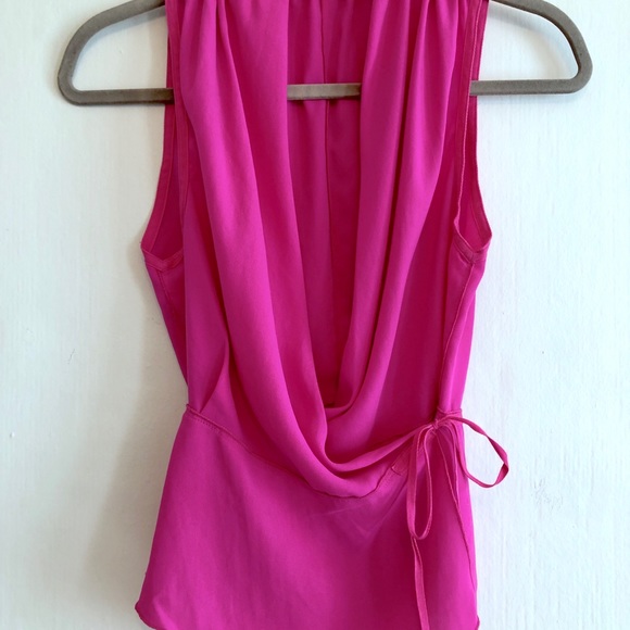 Wilfred Medea Neon Flamant Pink Wrap Blouse - Picture 3 of 5